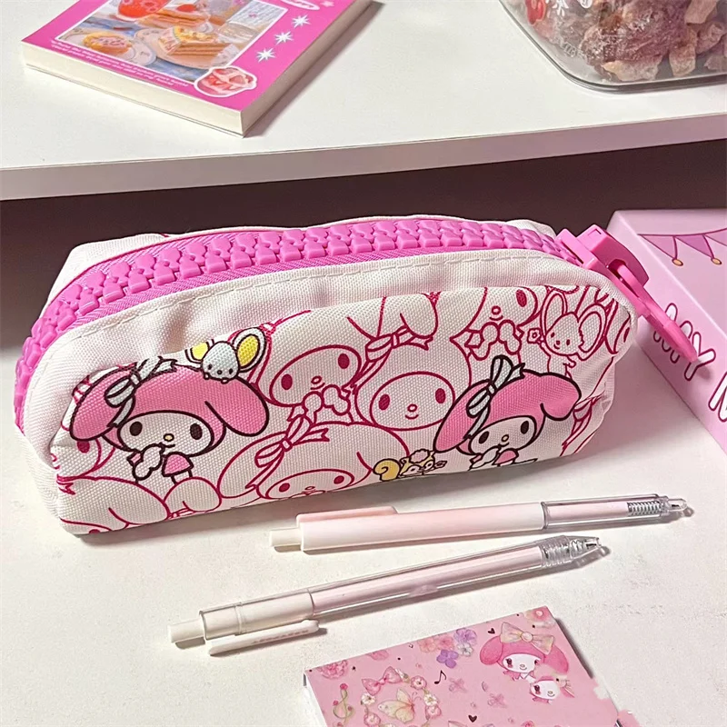 

My Melody Simple Large Zipper Pen Bag Single Layer Cute Cartoon Student Large Capacity Small Fresh Pencil Box Stationery Bag