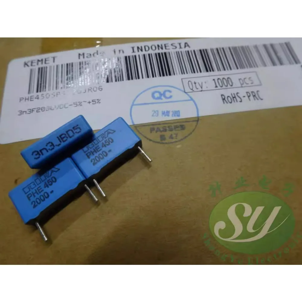 10 個 PHE450 0.0033uf/2000v 3.3nf 3n3 3300pf 332 真新しい 15 ミリメートルフィルムコンデンサ