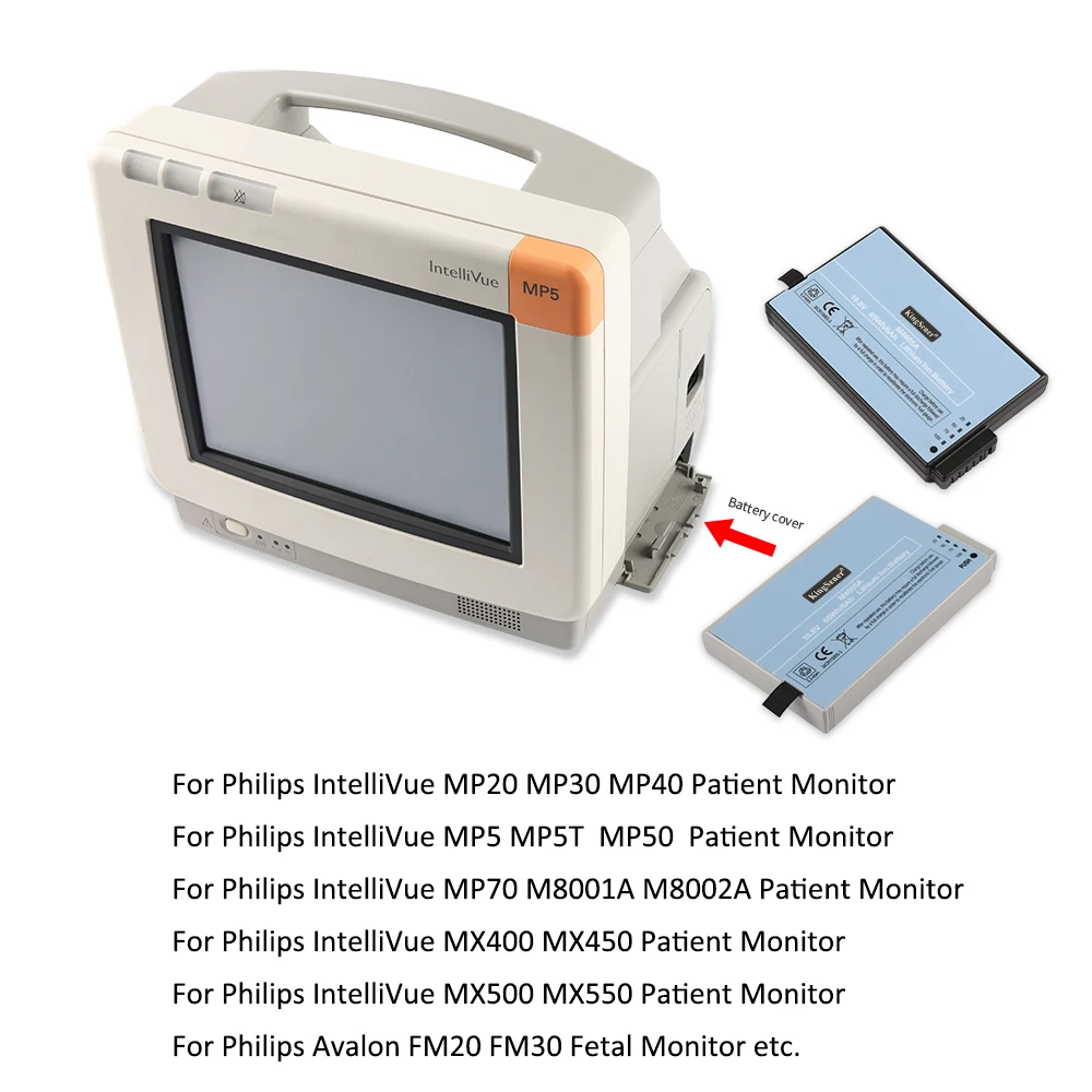 Imagem -06 - Bateria de Substituição Kingsener para Monitor Philips M4605a Mp20 Mp30 Mp40 Mp5 Mp60 Mx450 Mx500 Mx550 M8100 M8001a M8002a 65wh