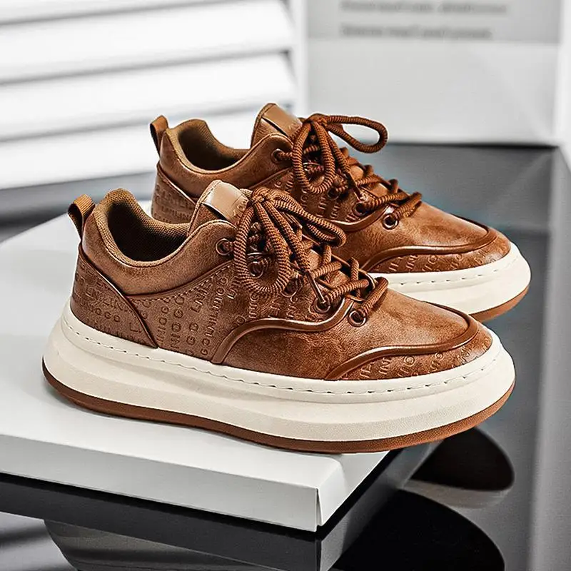 

New Arrival Men's Leather Four Season Casual Fashion Board Shoes Outdoor Oxford Sports Shoes Comfortable Breathable Slip-On