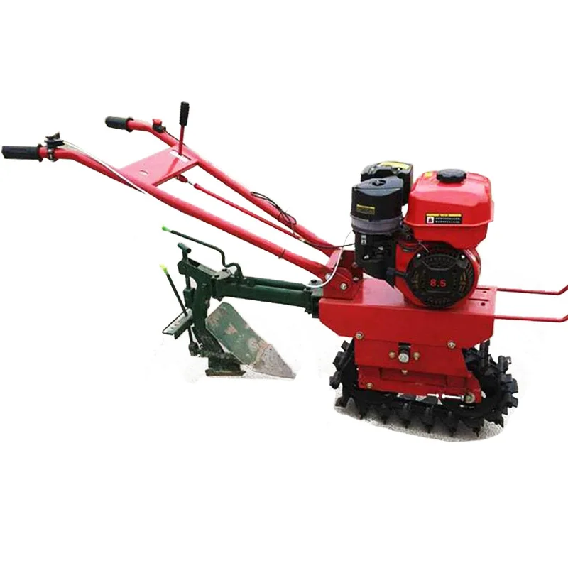 Multifunctional chain rail micro-tiller, small self-propelled single chain rail agricultural plowing small micro-tiller