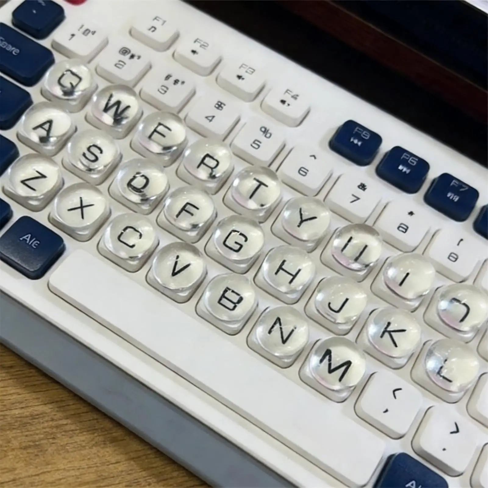 clear transparent crystal raised key protective stickers 36 round glass typing aids suit long nail ladies laptop desktop