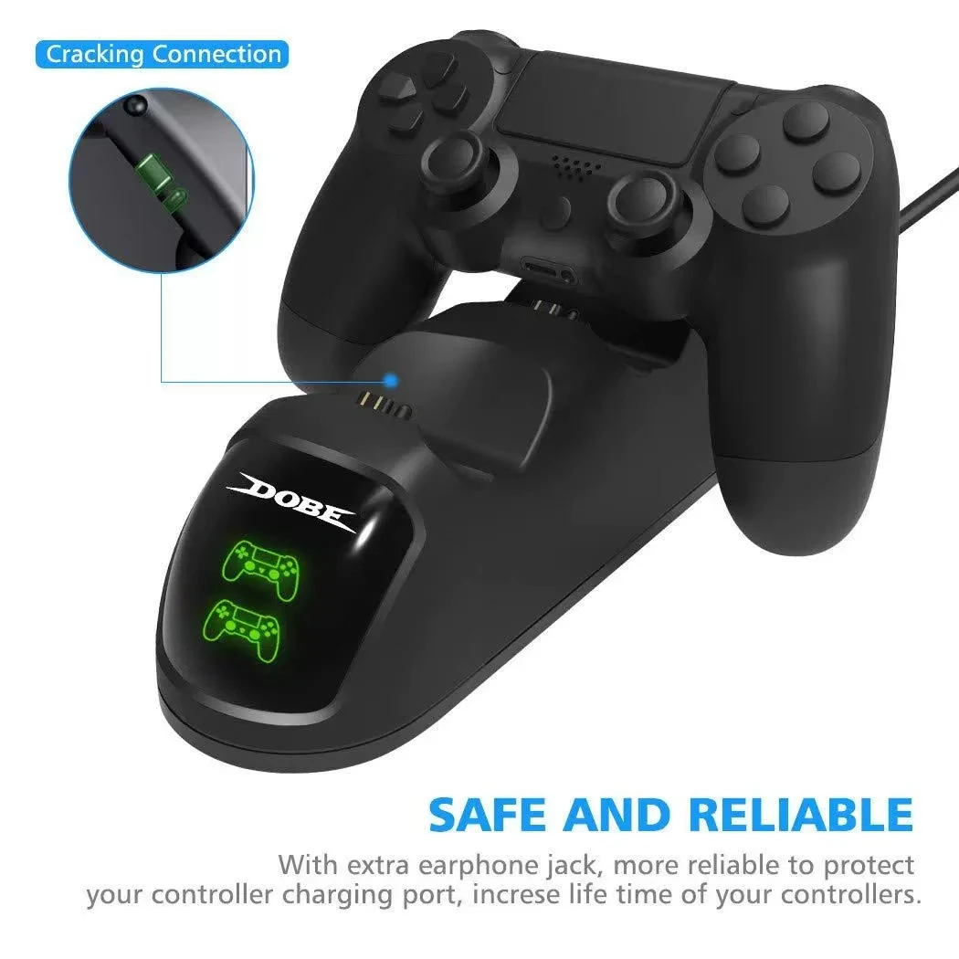 Charger Dock for PS4/PS4 Slim/PS4 Pro Controller,Dual USB Joystick Quick Charge Dock,Stand Charger,Gamepad Charger with Indicato