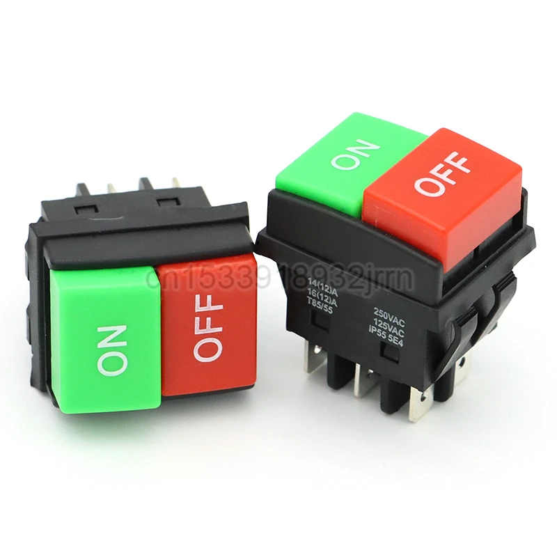 1Pcs WF03-C1 Rocker Ship Shape Switch 4Pin 6 Pin ON/OFF 14A/16A 125/250V Red Green Reverse Meat Grinder Power Switch  JD03-C1