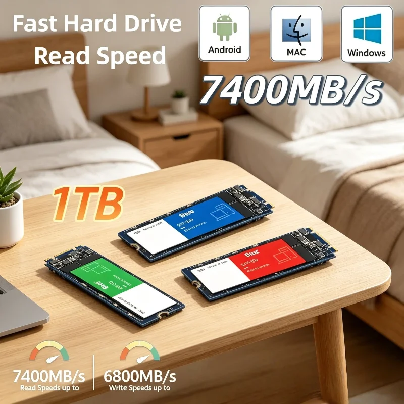 

2026 New M.2 NVMe 1TB SSD Ultra Fast Internal Solid State Drive Hard Disk for Desktop Laptop PC Computer Upgrade Pro