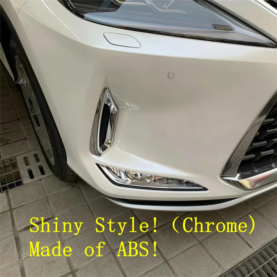 

ABS Chrome Front Bumper Fog Light Lamp Decoration Frame Cover Trim Fit For Lexus RX 300 450h 2020 2021 Car Accessories