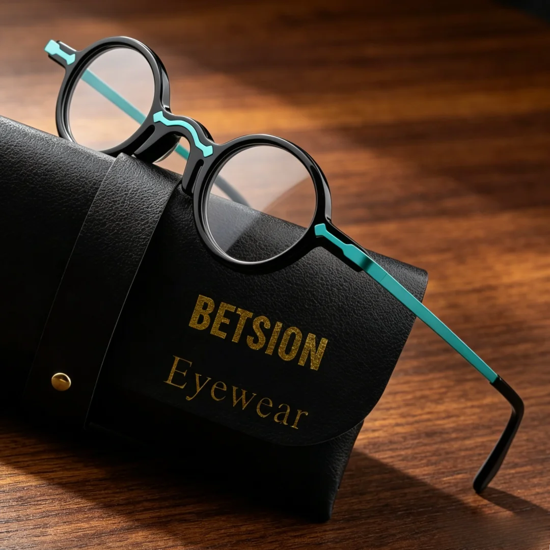 BETSION Retro Small Oval Acetate Eyeglasses Frames Men Women Fashion Vintage Spectacles Handmade Durable Eyewear #76818