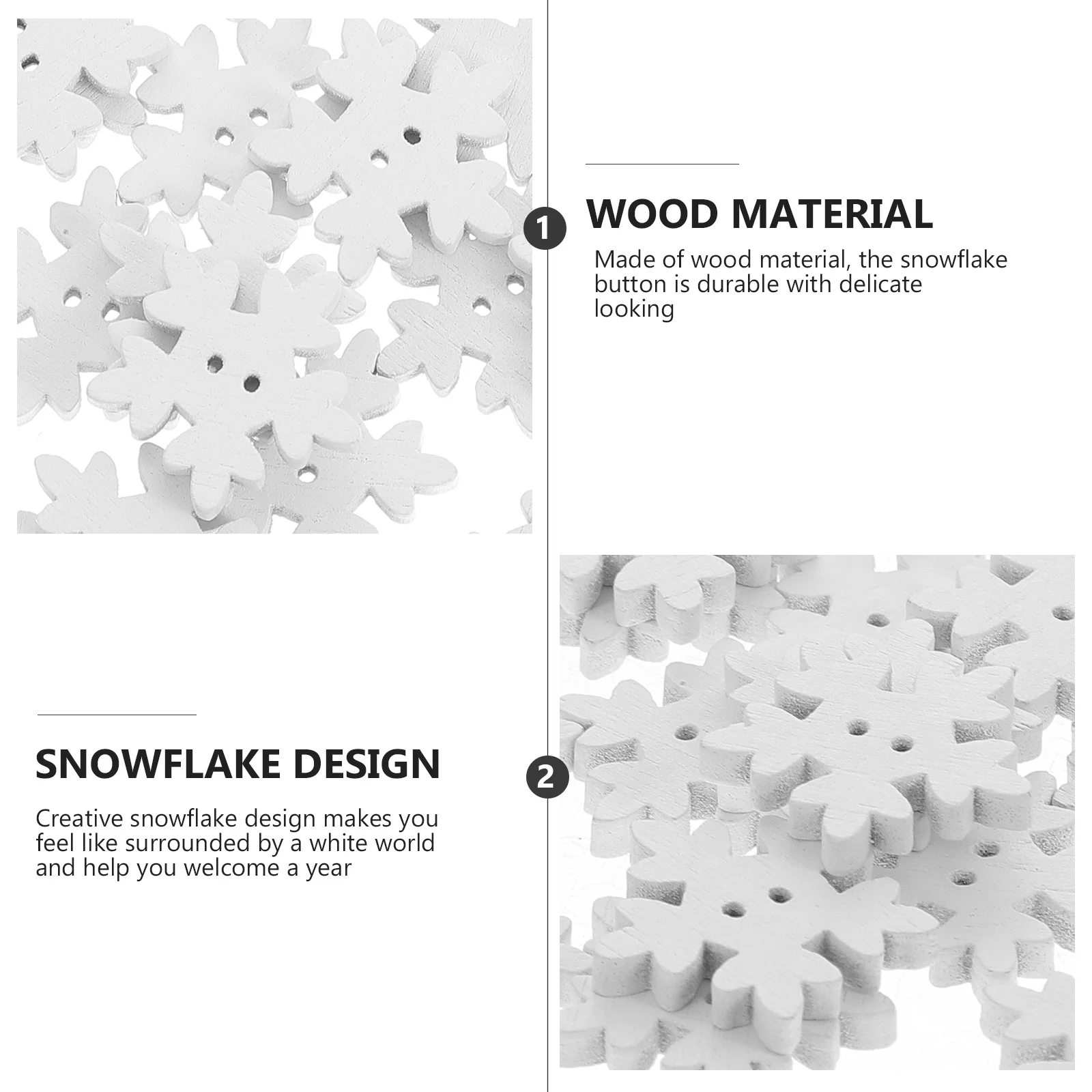 

50pcs Snowflake 18Mm Wooden Christmas Decoration Snowflake Embellishments Diy Craft Embellishment For Kids Creative Imagination