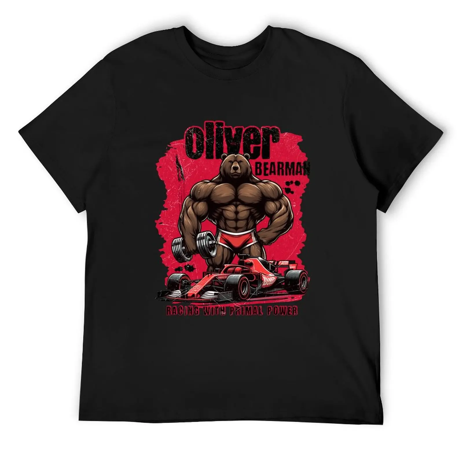 

Oliver Ollie Bearman - Racing with Primal Power T-Shirt custom shirt summer tops rapper graphic tees Men's t shirts