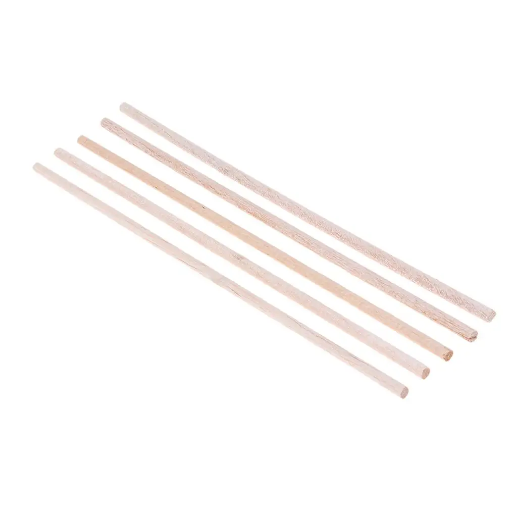 Set of 5 Balsa Wood Round Rod Plastic Rod DIY Architectural Model Material