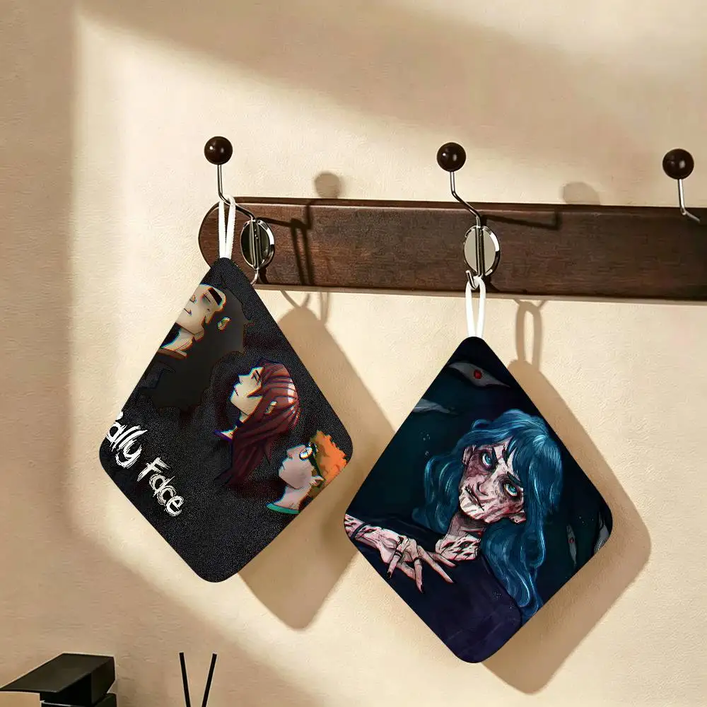 puzzle game S-sally F-face horror suspense Polyester Cotton Hand Wiping Towel, Anti-shrink Hanging Kitchen Cloth for Household