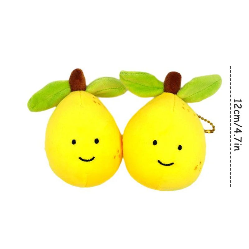 Lindo llavero de juguete de peluche de limón, colgante de muñeca de frutas y verduras de dibujos animados, llavero, dijes para mochila, decoración de bolsa de coche