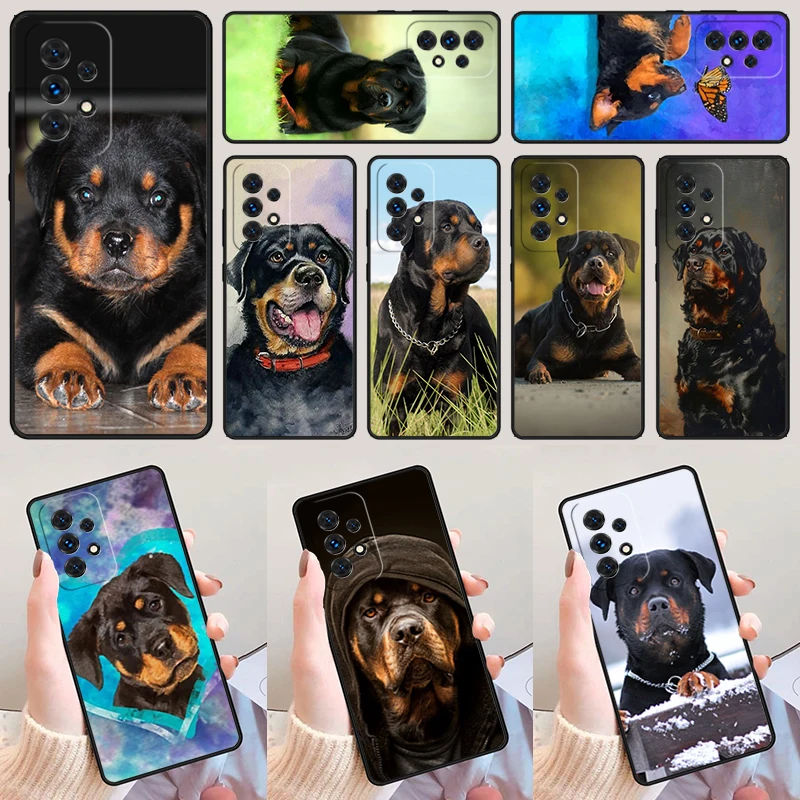 

Cartoon Rottweiler Dog For Samsung Galaxy A52 A72 A73 A20e A21S A50 A70 A11 A12 A42 A31 A40 A51 A71 A32 A80 A91 Phone Case Cover