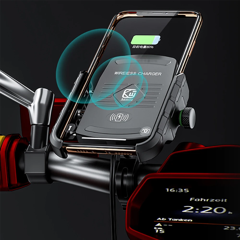 Motorcycle Phone Holder for Moto Motorbike Mirror Mobile Stand Support Charger Wireless Charging 1\