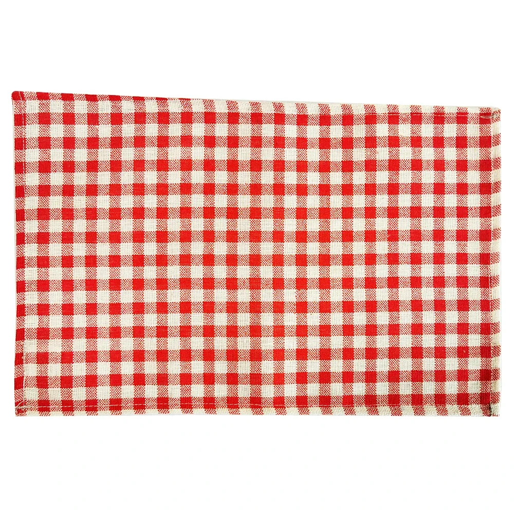 1Pc Polyester Linen Lattice and Stripe Print Europe Fashion Style Fabric Table Mats Napkins Simple Design Tableware Kitchen Tool