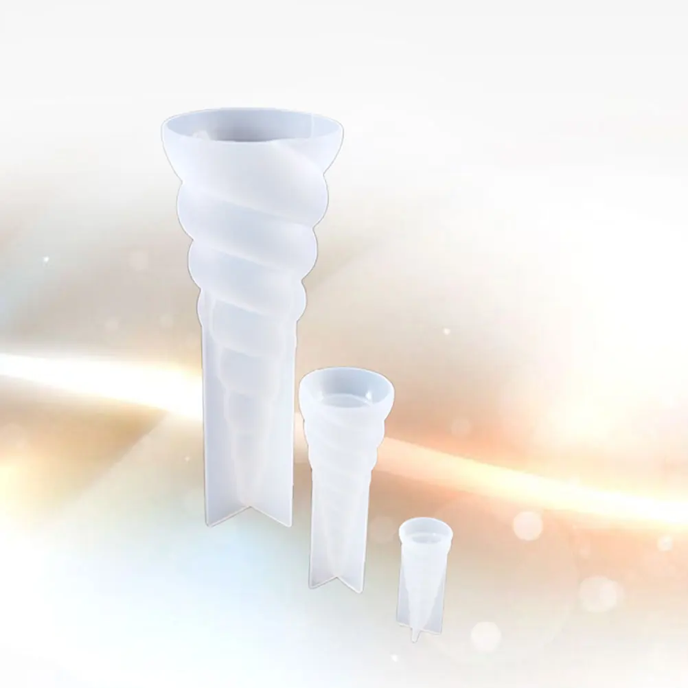 

3pcs Unicorn Horn Mold Durable Safe Silicone Material DIY Epoxy Resin Craft Outdoor Decor Flexible Easy Clean Portable