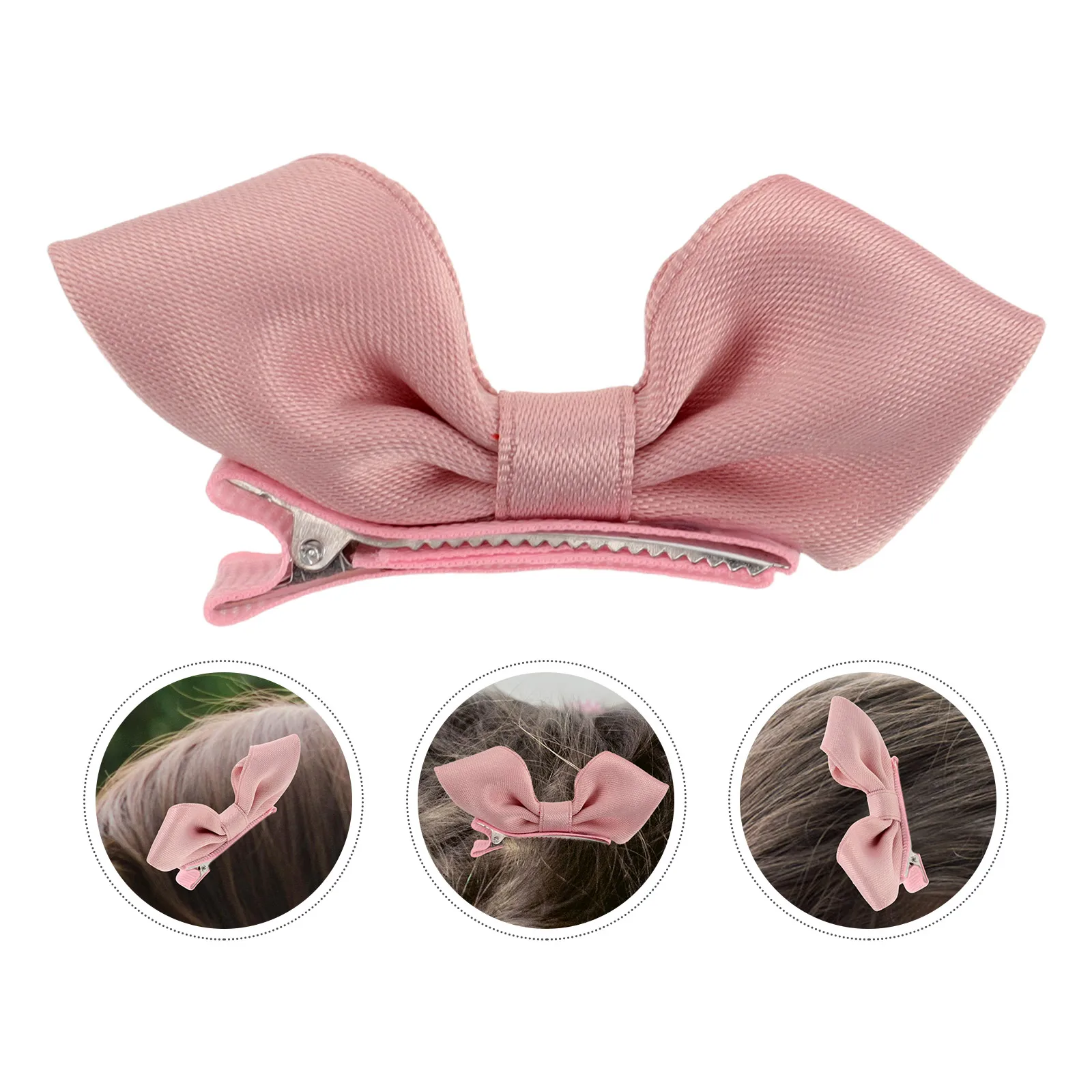 

2pcs Mini Bowknot Hair Clips Pink Cute Girl 3D Bow Hair Accessories Vibrant Colors Secure Hold Lightweight Durable For Toddlers