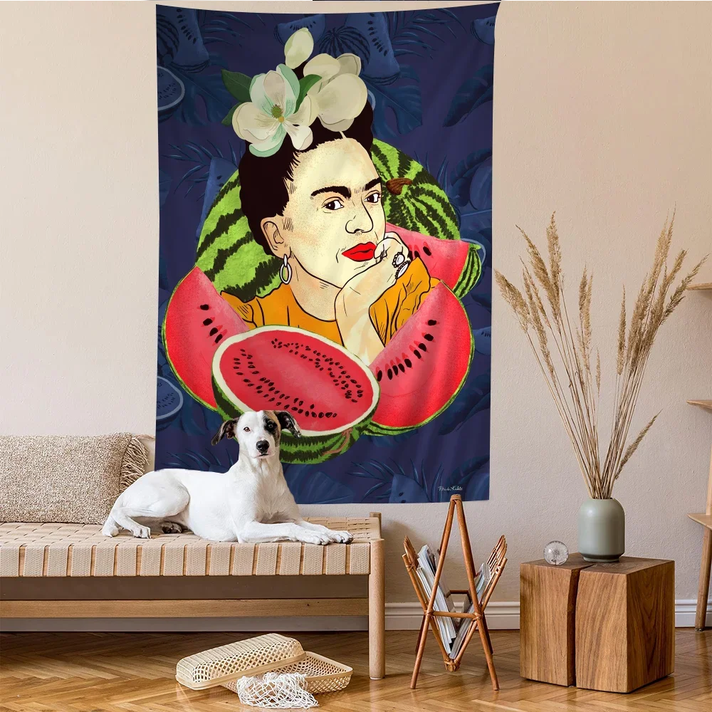 F-Frida K-Kahlo Printed Large Wall Tapestry Indian Buddha Wall Decoration Witchcraft Bohemian Hippie Wall Art Decor