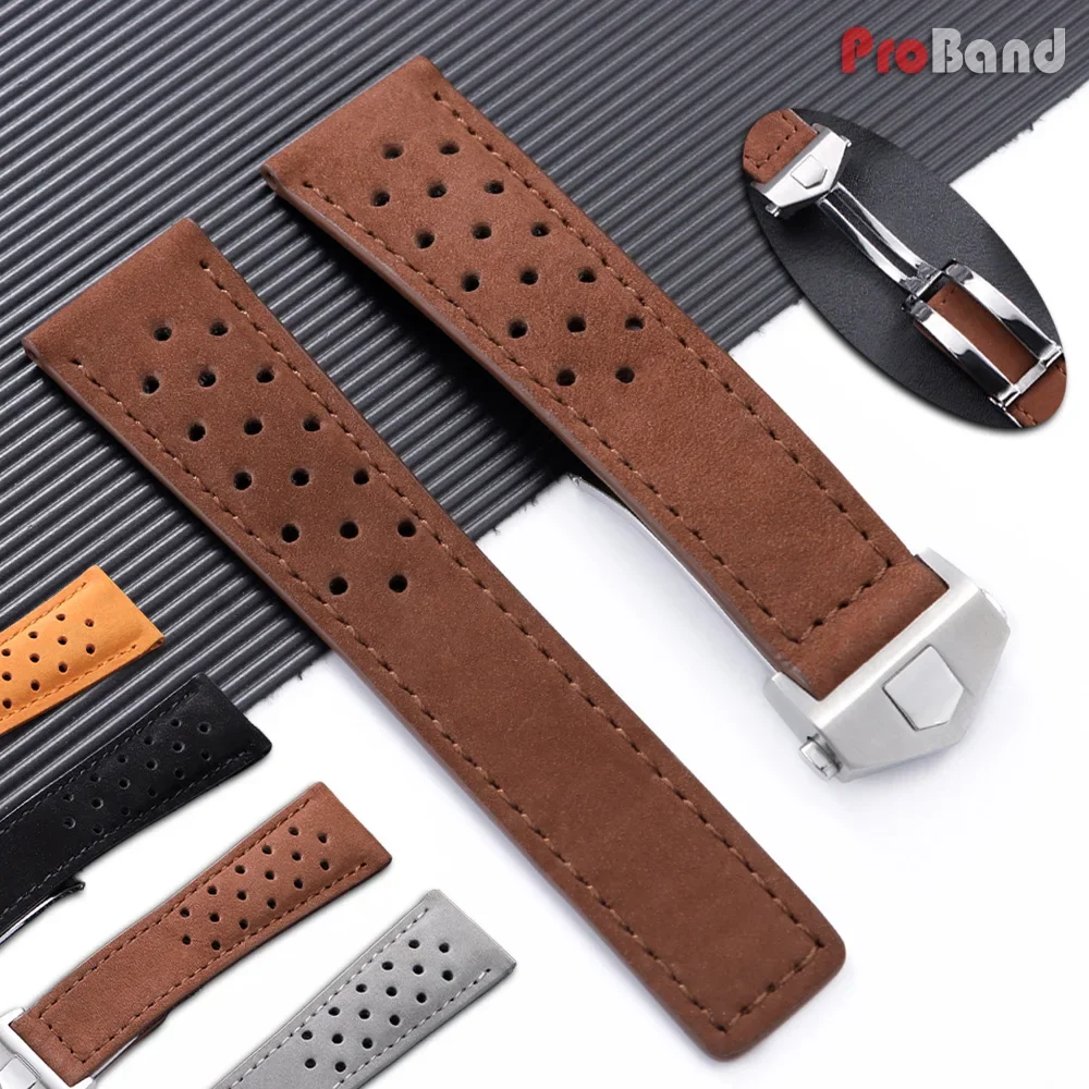 Genuine Cow Leather Watch Strap for Tag Heuer Carrera Monaco Watchband 20mm 22mm 24mm Cowhide Bracelets for Men Women Wristbelt