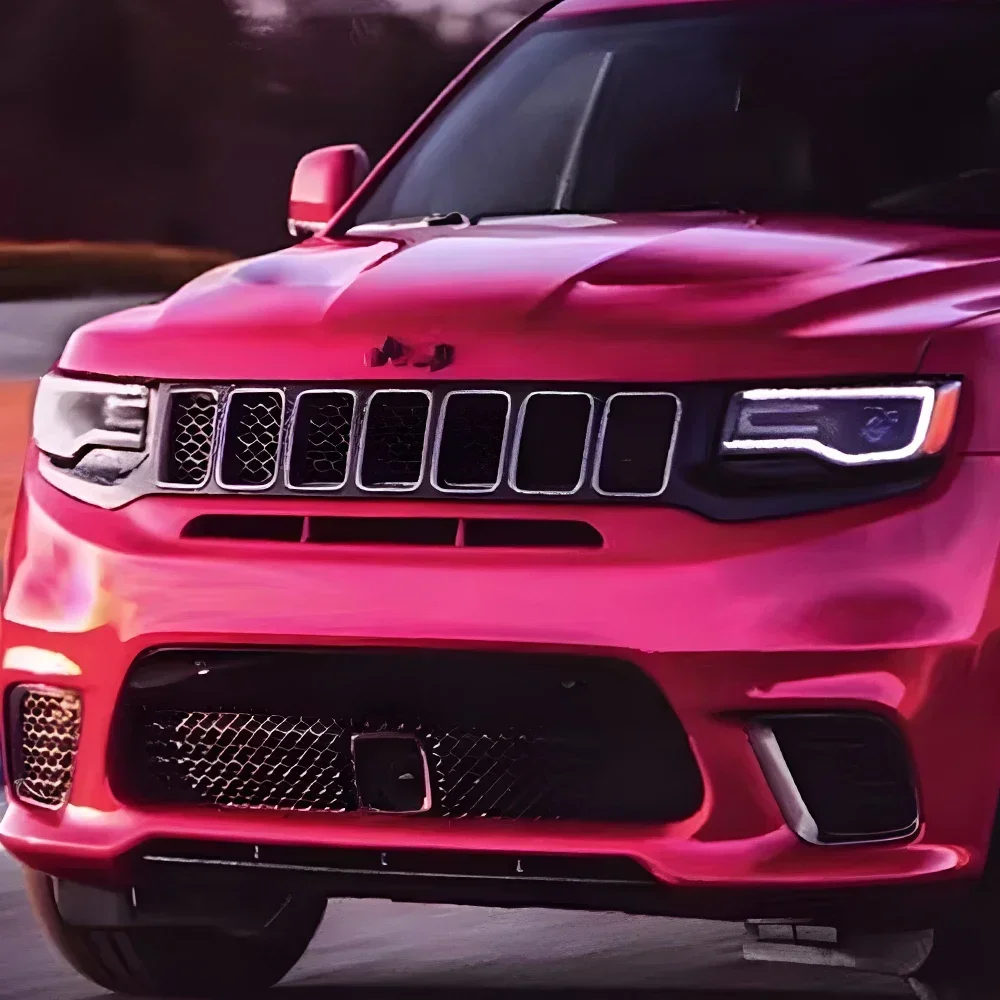 For Jeep Grand Cherokee Car Headlights 2014-2021 LED Front Light Assembly Upgrade with Dual-Focus Projector Lens Design