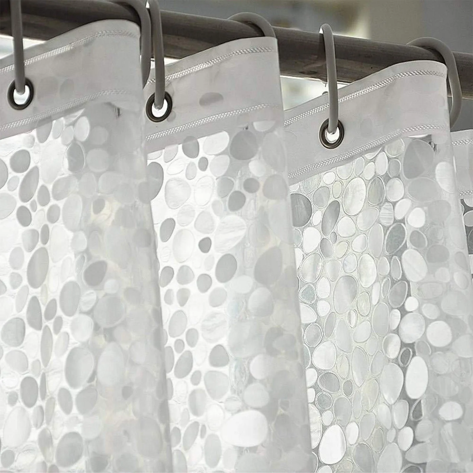 Pebble Shower Curtain Transparent Lining Waterproof Bathtub Bathing Cover Cobblestone Bathroom Bath Curtains Liner