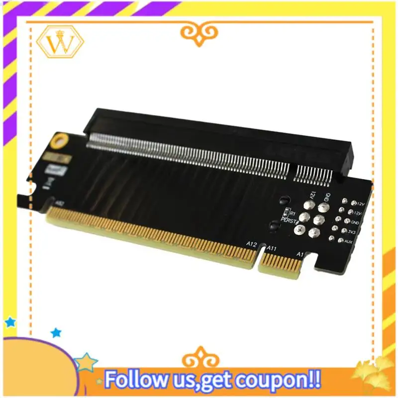 

PCI-E 5.0 X16 Half Height To Full Height Extension Riser Card Pcie5.0 X16 Test Card Support External Power Supply