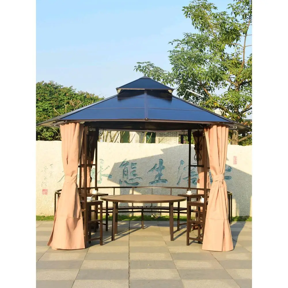 

Customizable outdoor pavilion courtyard villa household tent farm bed and breakfast open-air pergola wrought iron awning