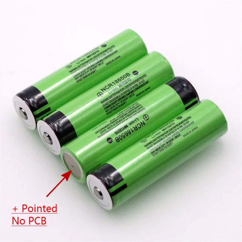 New Original 18650 3.7 v 3400 mah Lithium Rechargeable Battery NCR18650B with Pointed(No PCB) For flashlight batteries