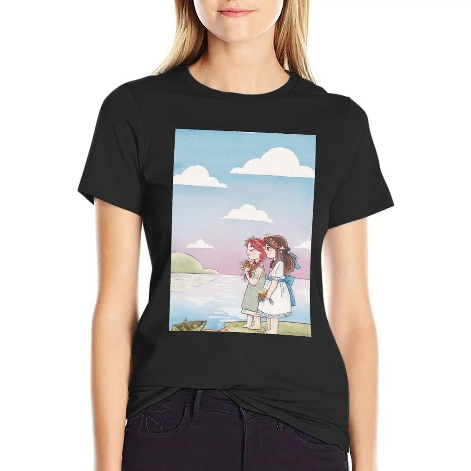 

Anne & Diane of Green Gables T-Shirt tops summer clothes anime clothes new edition t shirts for Women