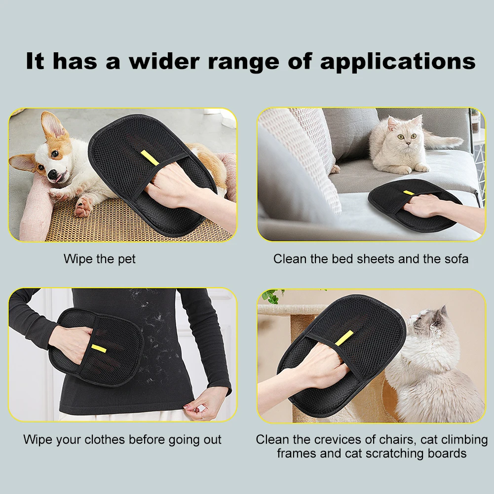 Double Sided Pet Hair Removal Grooming Gloves