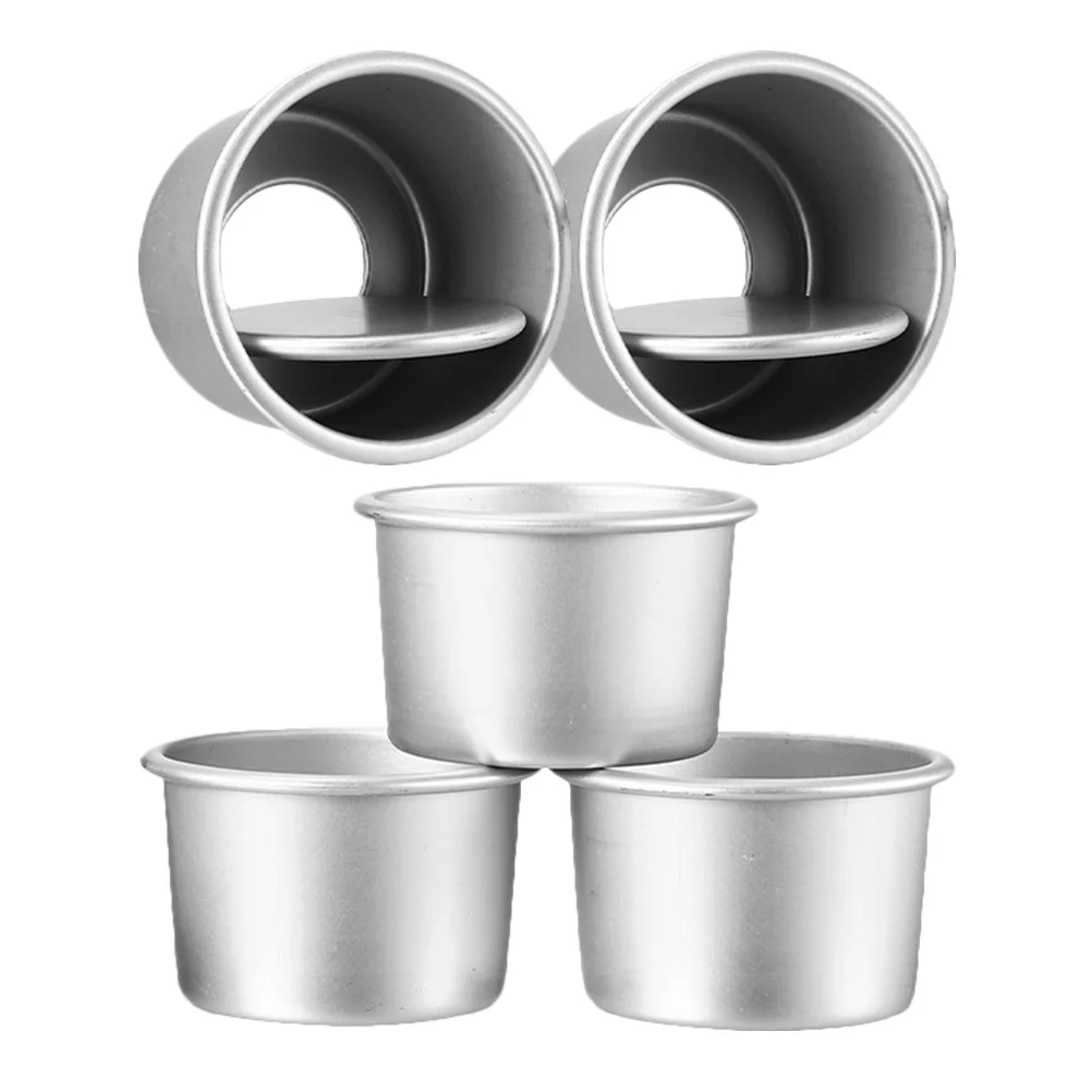 

5pcs Round Metal Cake Pans Detachable Bottom Nonstick Baking Molds For Cheesecake Fruit Pie Individual Desserts Aluminum Alloy