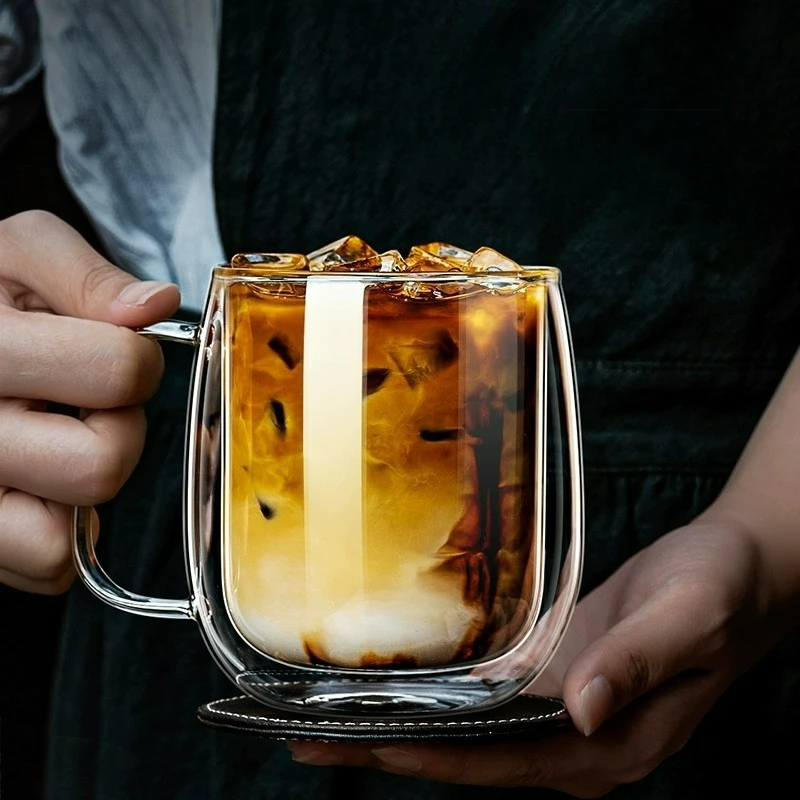 250/350ml Heat Resistant Glass Mug Double Insulated Glass Cups for Hot & Cold Coffee Milk Transparent Mug with Handle Cups Gift - Image 4