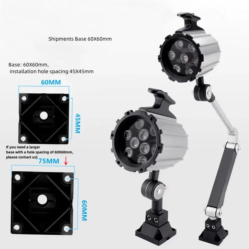 7W 9W 12W CNC Machine LED Light 24V 36V 110V 220V For Industrial Tool Working Lamps Long Arm Folding Waterproof Anti-oil Lamp