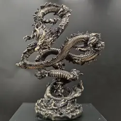 11cm Brass Dragon Casting Statue Animal Metal Figurine Home Decor Desktop Crafts Sculpture Decoration