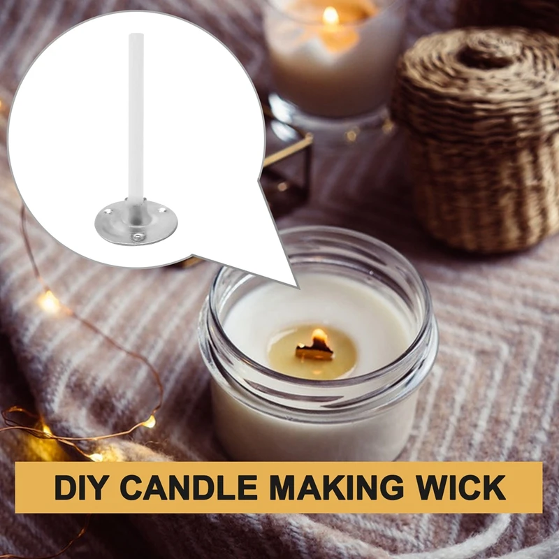 500 ชิ้นเทียน 1 นิ้วต่ําควันเทียน Wick กับแท็บโลหะชา Light Wicks สําหรับทําเทียน