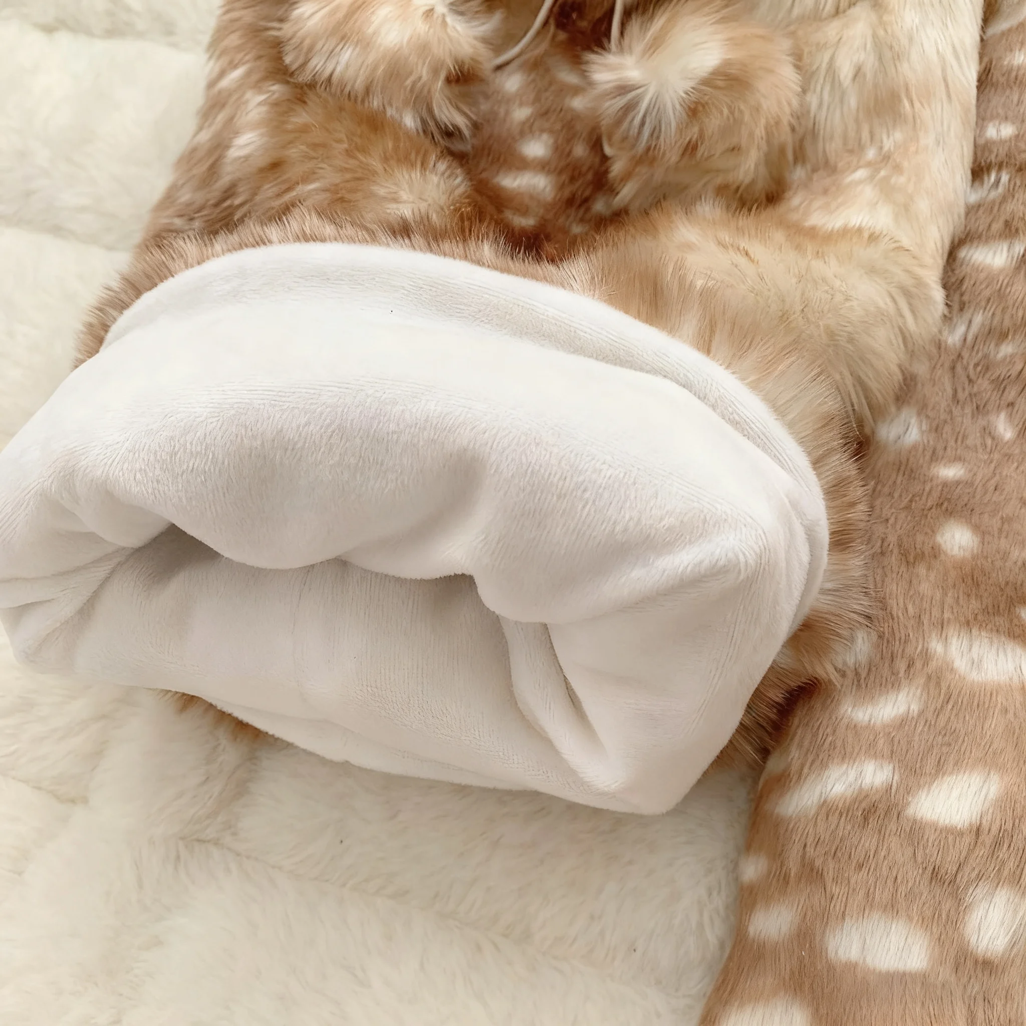 Christmas Gift Warm Women's Calf Cover Sweet Cool Deer Pattern Plush Leg Warmers Plush Jk College Style Student Thigh High Socks