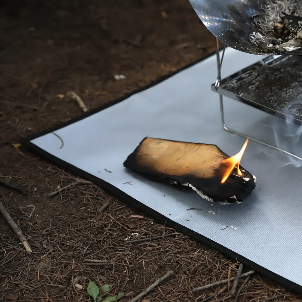 Camping Grill Fire Mat Heat Resistant Protective Pad For Outdoor Fire Pit Silicone Flame Retardant Fabric Sheet