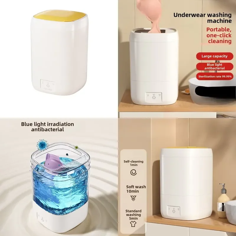 Blu-ray, underwear washing machine, mini portable, fully automatic, baby washing socks.