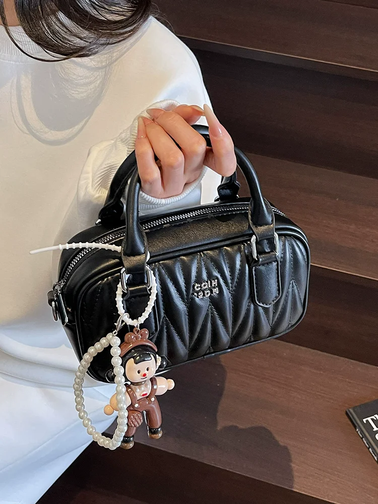 New Spring Summer Women's Handag Silver Fashion Handheld Bowling Bag Large Shoulder Crossbody Bag Mini Square Bag Luxury Design - Image 5
