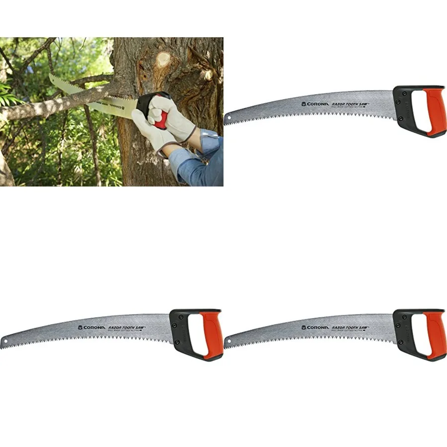 

Tools RazorTOOTH Pruning Saw Heavy-Duty Hand Saw with Curved Blade D-Handle Design for Gloved or 2-Handed Operation Cuts Branch