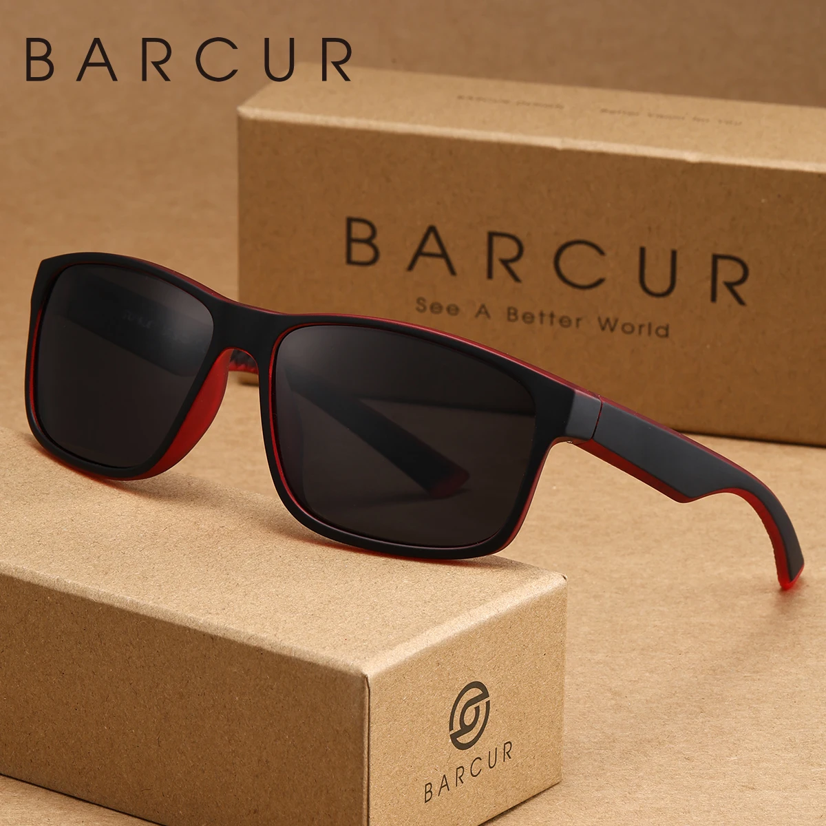 BARCUR Minimalist And Comfortable Sports Style Sunglasses Box Tac Lens Uv Protection Brand Packaging