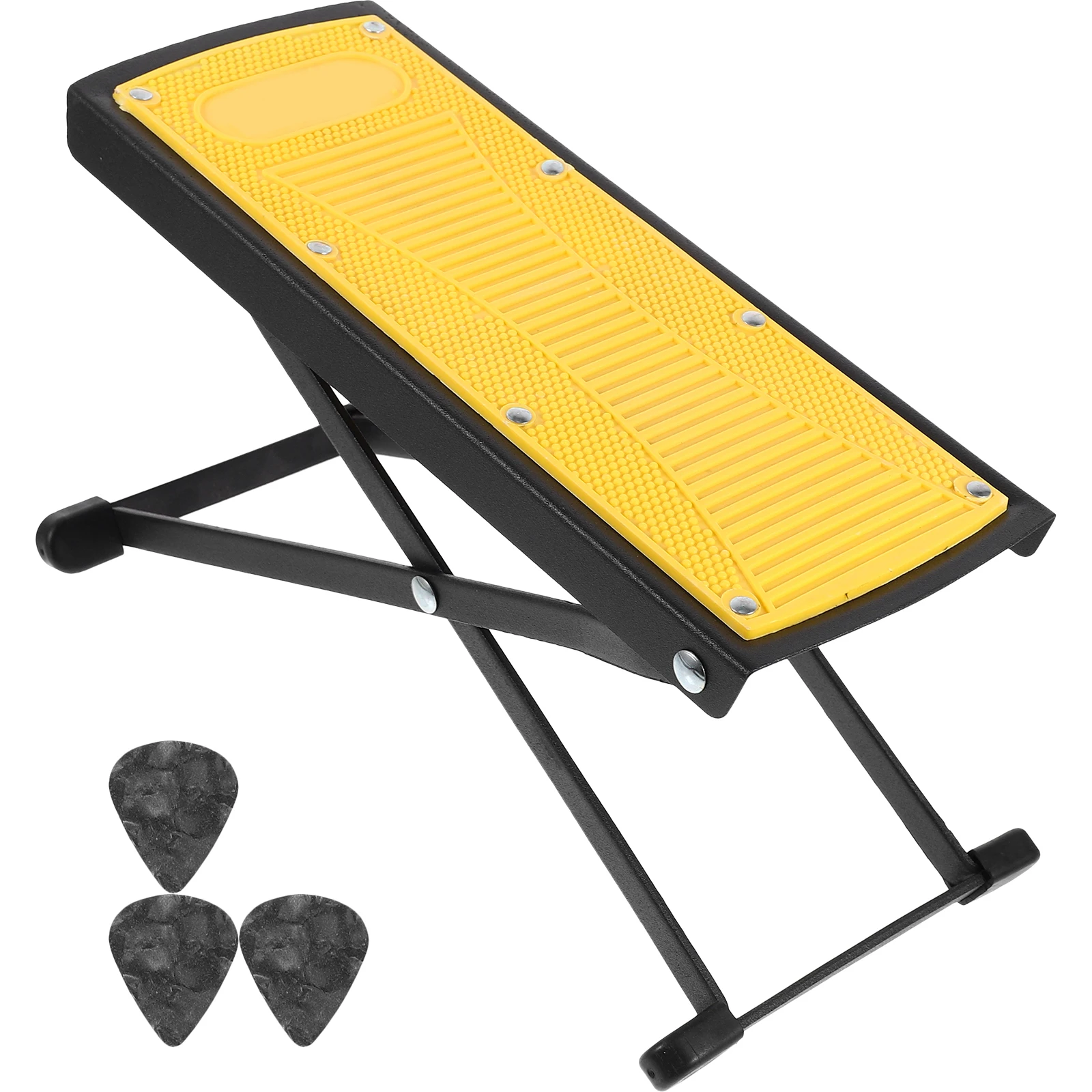 

Guitar Pedal 6 Levels Height Adjustable Foldable Metal Footstool Practice Performance Support Tool Lightweight Portable