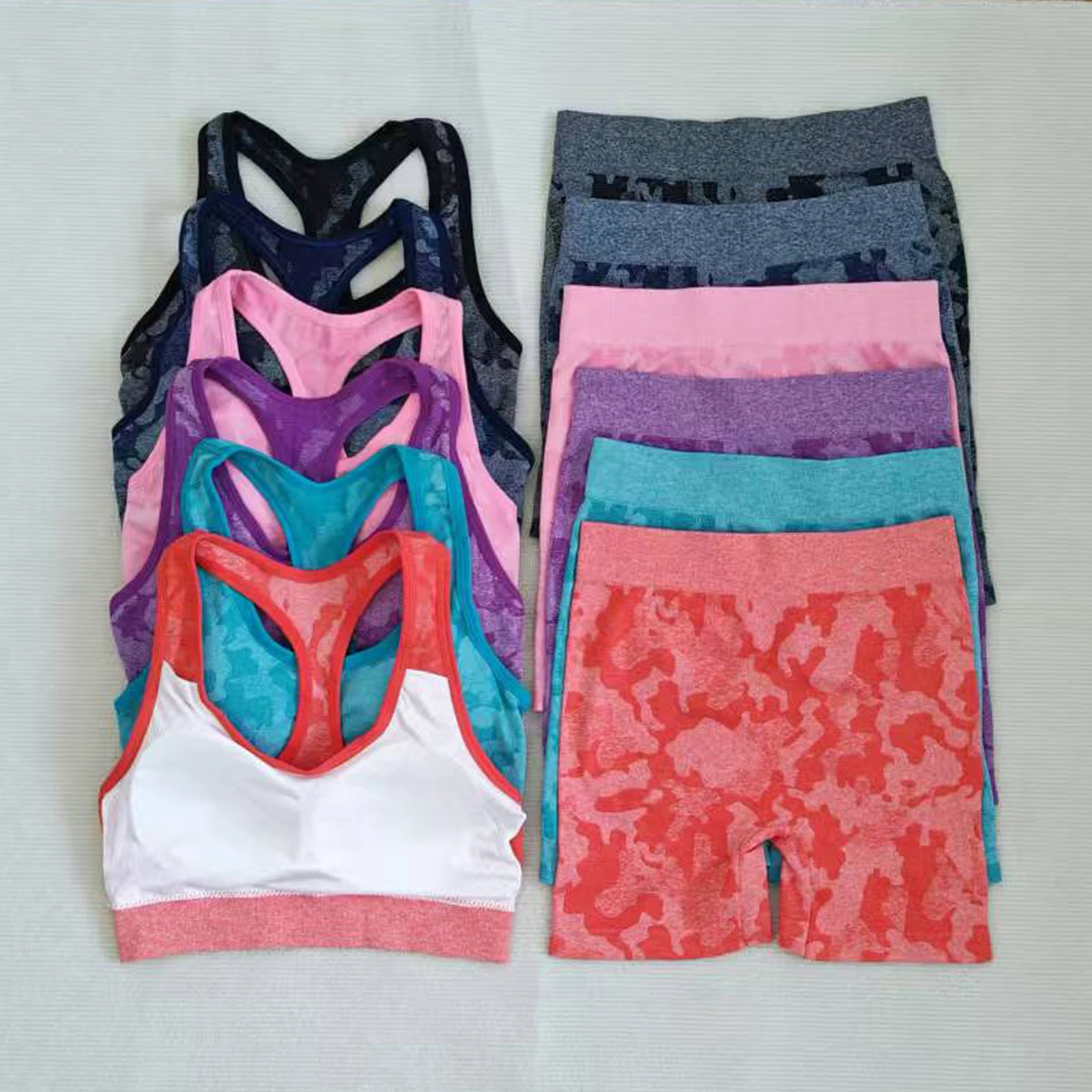 

Спортивный комплект из 2 предметов, женские топы на бретелях с открытой спиной, шорты с высокой талией, спортивный костюм, спортивный комплект, спортивная одежда, комплект для тренировок