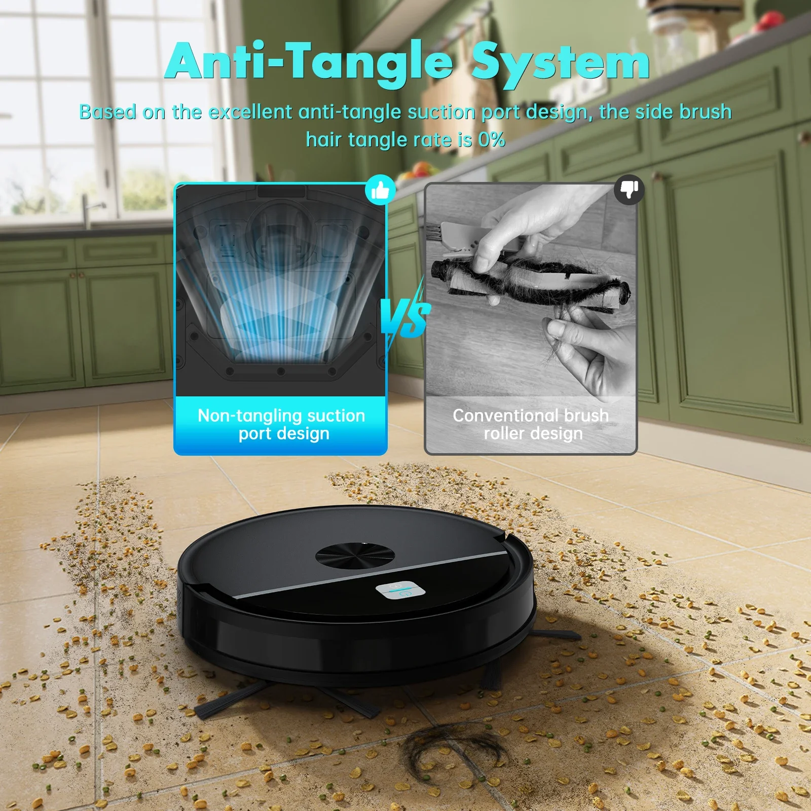 3500Pa Robot Vacuum Cleaner Mapping Machine Schedule App/Alexa Control for Pet Hair