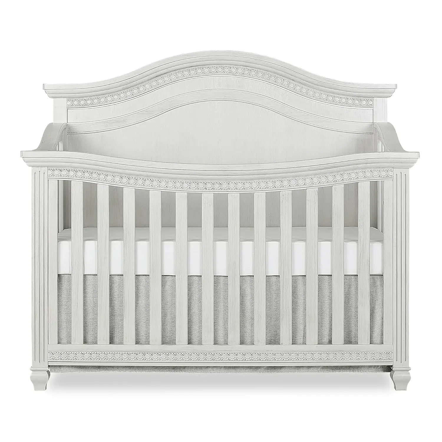 

Evolur Madison 5-In-1 Curved Top Convertible Crib In Antique Grey Mist, Features 3 Mattress Height Settings, Wooden Nursery And