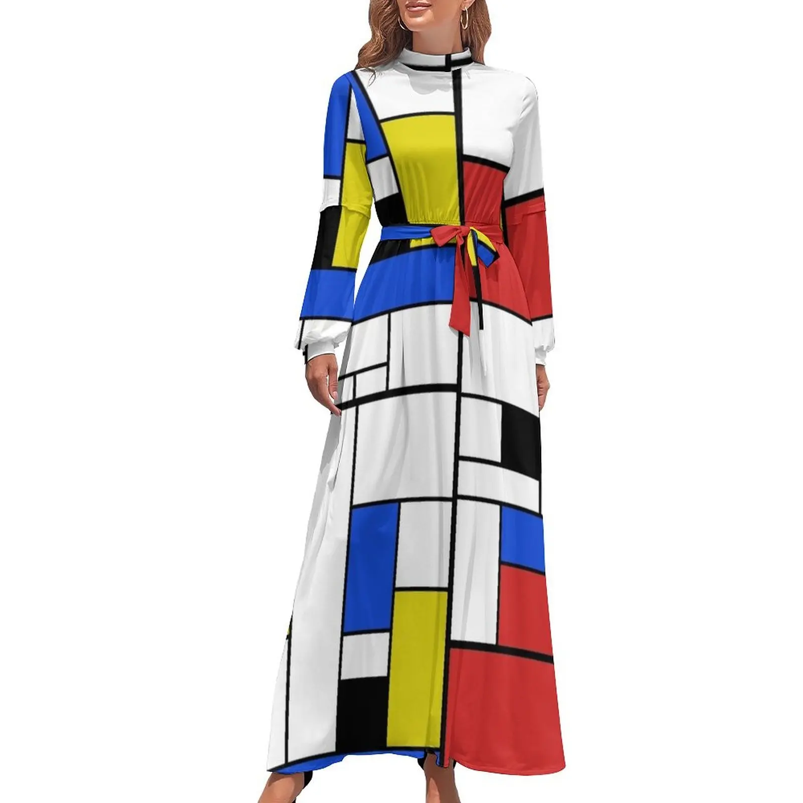 

Mondrian Lines Long Dress dress women summer 2024 elegant women's dresses for wedding