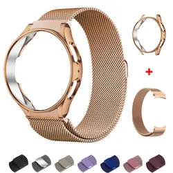 Case+Strap For Samsung Galaxy Watch 6/5/4/Classic 44mm 40mm 47 43mm No Gaps Metal Bracelet Milanese Loop Galaxy Watch 5 Pro Band