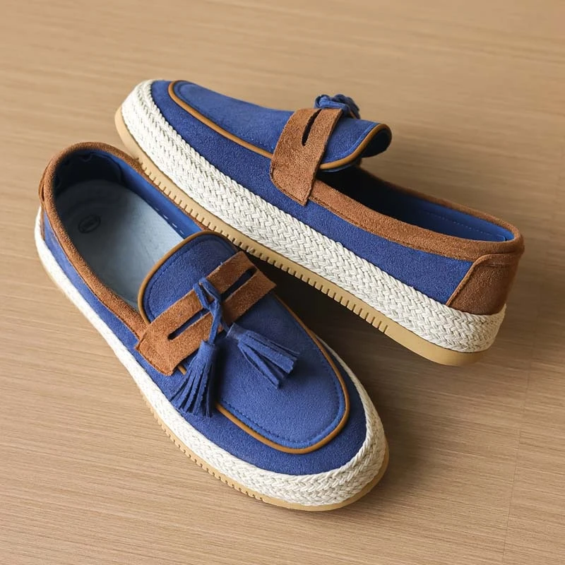 Suede Leather Handmade Loafers Leisure Walk Male Casual Shoes New Design Casual Slip on Flats Versatile Driving Shoes Moccasins