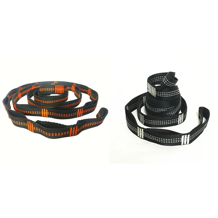 Outdoor Hammock Tree Straps Tree Tie Rope High Load-Bearing Nylon Webbing Rock Climbing Flat Belt Cover Orange