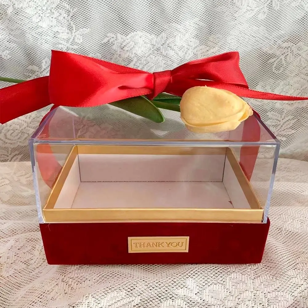 Tekhoho Boîte Cadeaux Carré Or Rose, Boite Cadeau Magnetique avec Couvercle, Boite Cadeau Vide